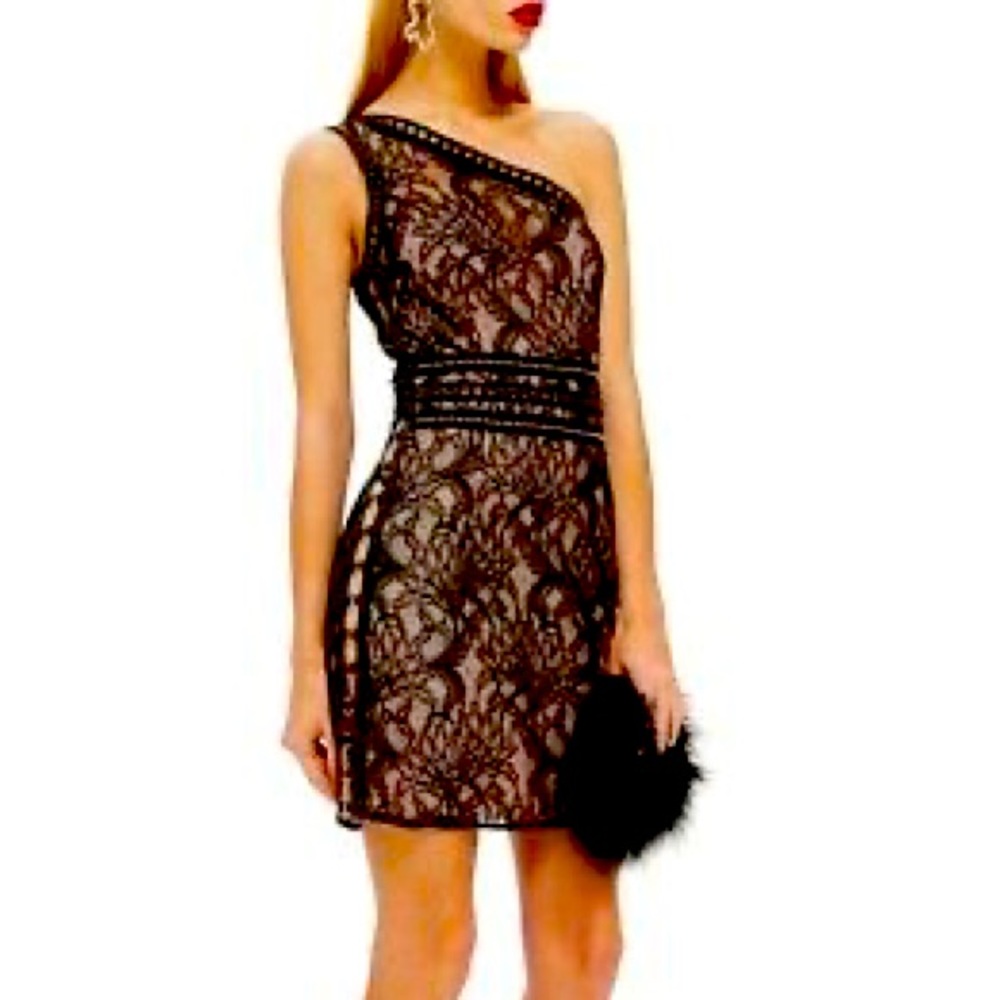 🔥 SOLD OUT ONLINE! 🔥 Topshop One-Shoulder Lace Body-Con Dress - NWT
